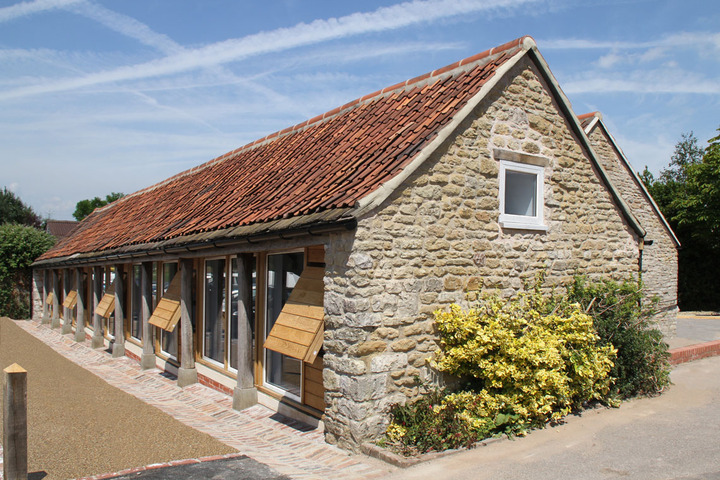 Conversion of listed pig barns into offices, South Gloucestershire